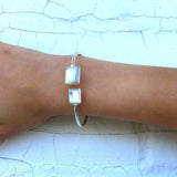 Cuff Bracelet, Mother of Pearl Square - Artisana - Flyclothing LLC
