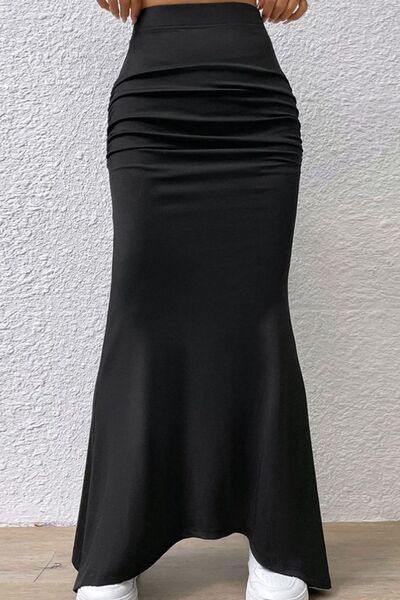 Ruched Maxi Trumpet Skirt - Trendsi