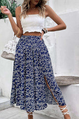 Ditsy Floral Slit High Waist Skirt - Trendsi - Flyclothing LLC