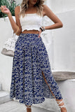 Ditsy Floral Slit High Waist Skirt - Trendsi