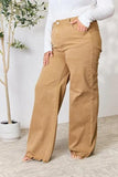 RISEN Full Size Fringe Hem Wide Leg Jeans - Trendsi