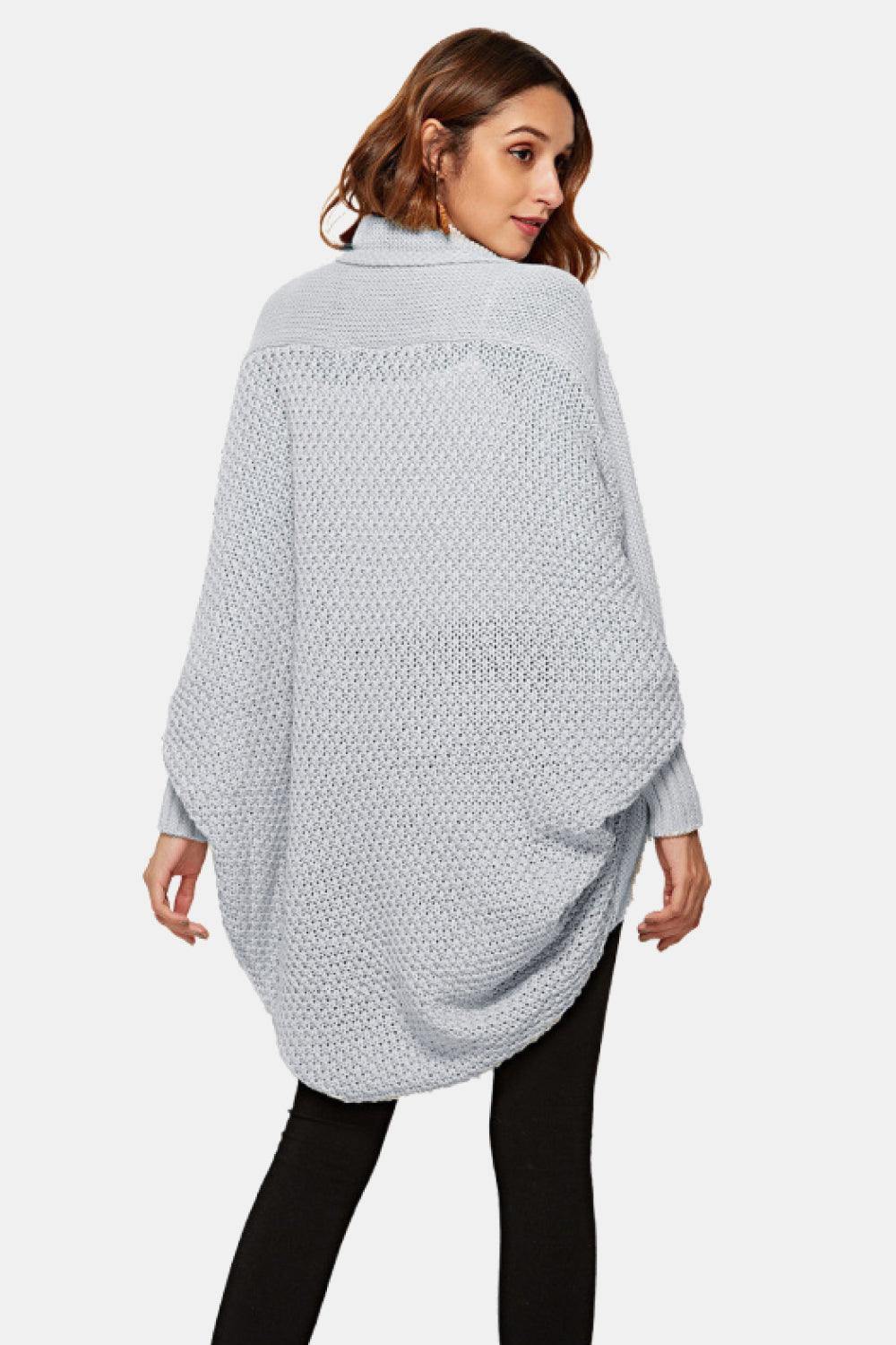 Open Front Dolman Sleeve Longline Cardigan - Trendsi