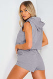 Hooded Crop Top & Pocketed Shorts Set - Trendsi - Flyclothing LLC