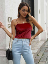 Straight Neck Cropped Cami - Trendsi - Flyclothing LLC