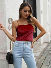 Straight Neck Cropped Cami - Flyclothing LLC