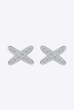 925 Sterling Silver X-Shape Moissanite Earrings - Trendsi - Flyclothing LLC