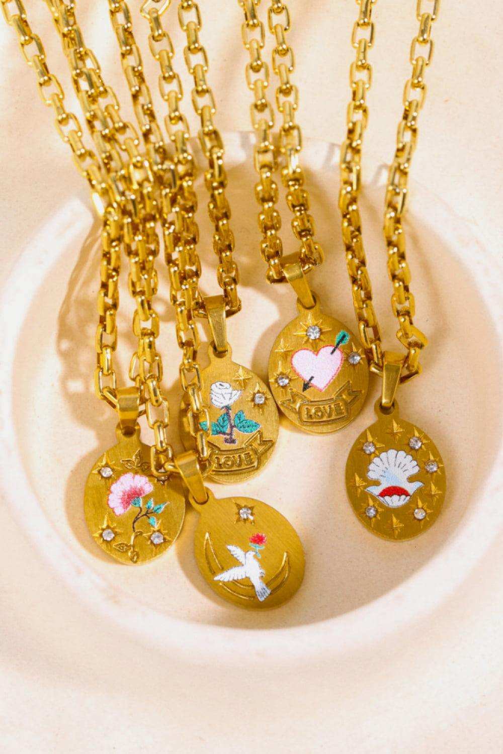 Stainless Steel 18K Gold-Plated Necklace - Trendsi - Flyclothing LLC
