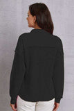 Quarter Button Dropped Shoulder Sweatshirt - Trendsi - Flyclothing LLC