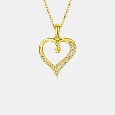 Moissanite 925 Sterling Silver Heart Shape Necklace - Trendsi - Flyclothing LLC