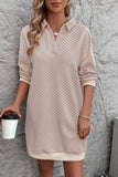 Johnny Collar Dropped Shoulder Dress - Trendsi