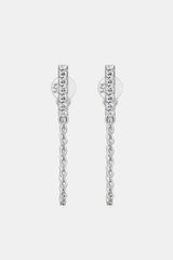 Moissanite 925 Sterling Silver Connected Earrings - Trendsi - Flyclothing LLC