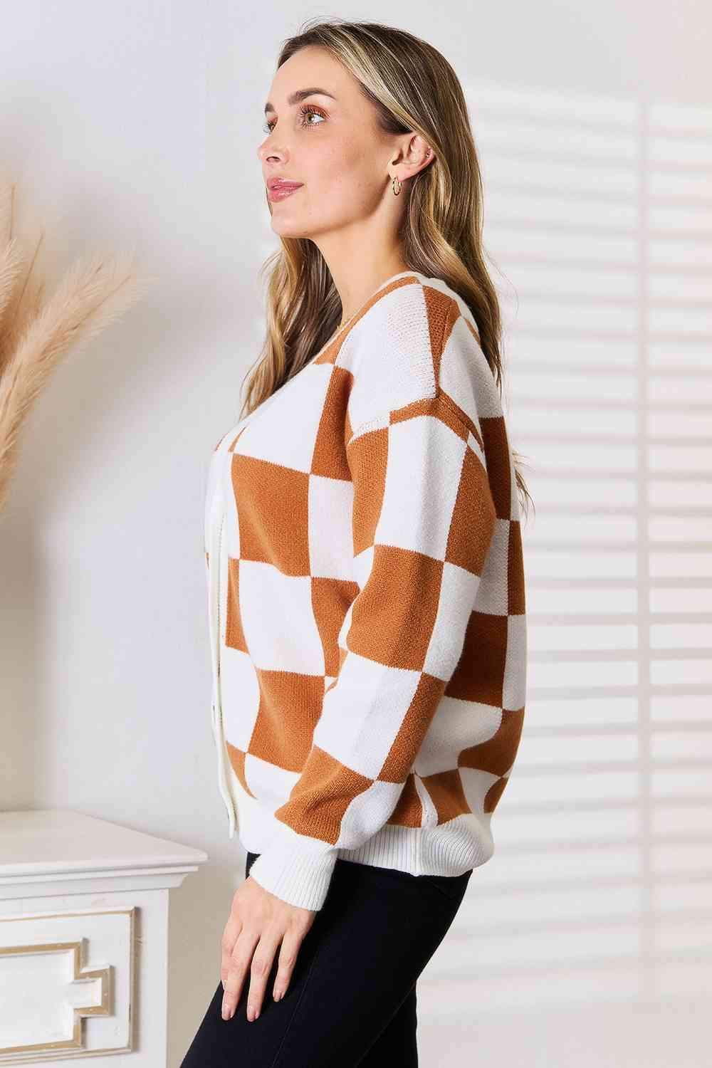 Double Take Button-Up V-Neck Dropped Shoulder Cardigan - Trendsi - Flyclothing LLC