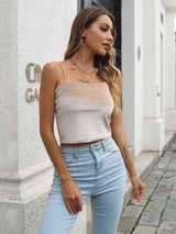 Straight Neck Cropped Cami - Trendsi - Flyclothing LLC