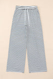 Striped Drawstring Waist Wide Leg Pants - Trendsi