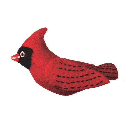 Felt Bird Garden Ornament - Cardinal - Wild Woolies (G) - Wild Woolies