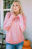 Printed Long Sleeve Hoodie with Pocket - Trendsi - Flyclothing LLC
