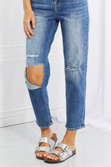 RISEN Full Size Emily High Rise Relaxed Jeans - Trendsi