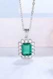 1.5 Carat Lab-Grown Emerald Pendant 925 Sterling Silver Necklace - Trendsi