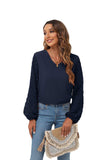 Swiss Dot Balloon Sleeve Blouse - Trendsi - Flyclothing LLC
