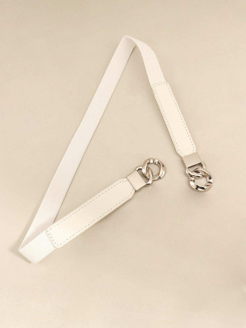 Zinc Alloy Buckle Elastic PU Belt - Trendsi - Flyclothing LLC
