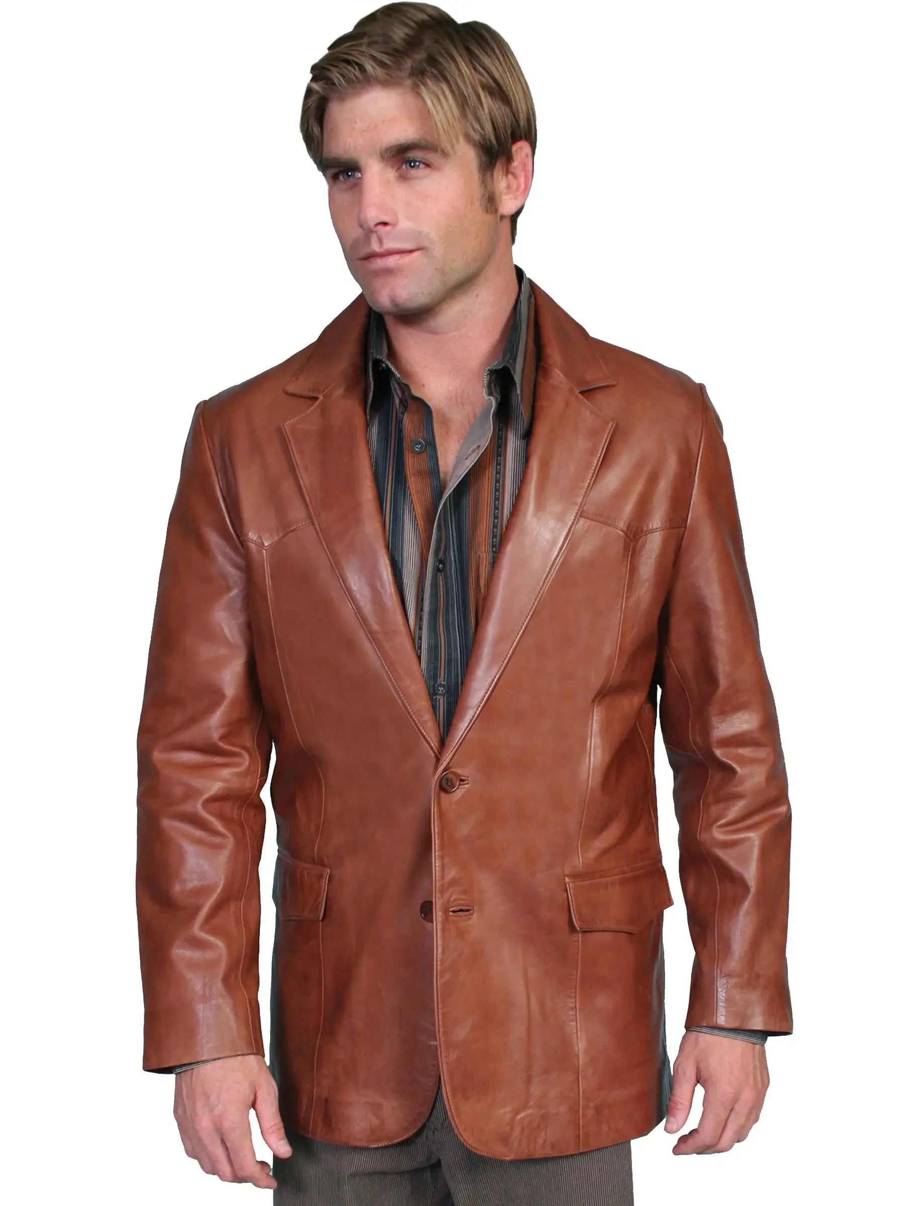 Scully ANTIQUE BROWN WESTERN BLAZER SINGLE PT - Scully Leather - Flyclothing LLC