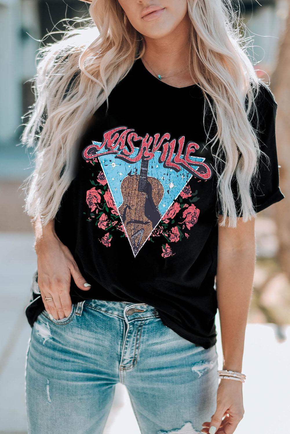 NASHVILLE Graphic T-Shirt - Trendsi - Flyclothing LLC