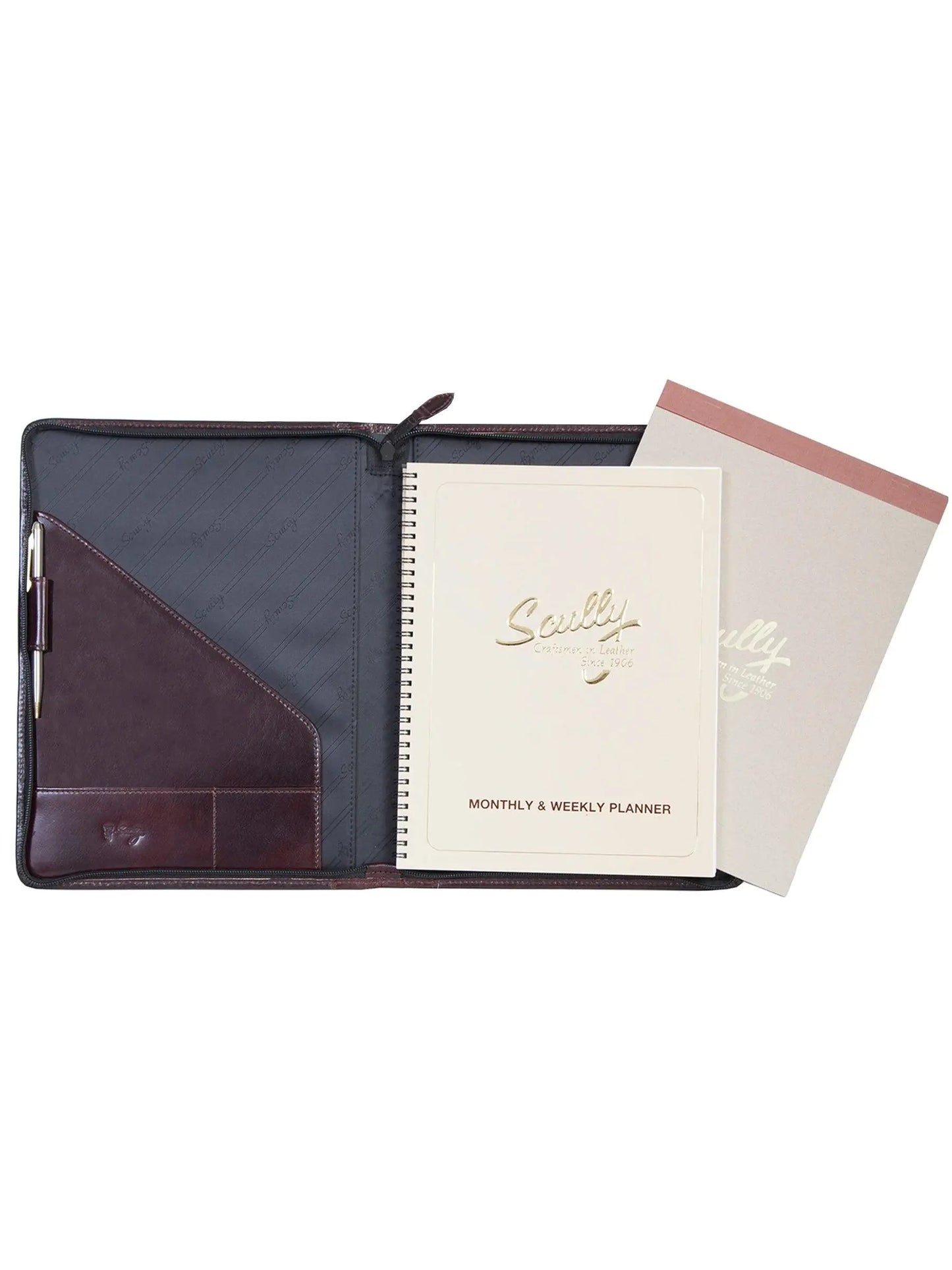Scully WALNUT WIREBOUND ZIP LETTER PAD - Scully Leather - Flyclothing LLC