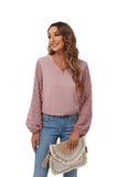 Swiss Dot Balloon Sleeve Blouse - Trendsi - Flyclothing LLC