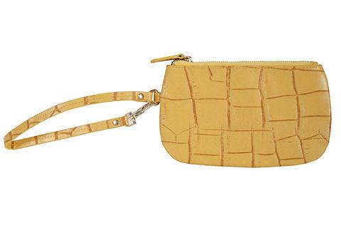 Scully Leather Yellow Lg. Croco Embossed Leather Coin Purse - Flyclothing LLC
