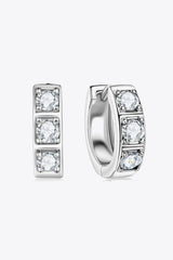 Inlaid Moissanite Huggie Earrings - Trendsi - Flyclothing LLC