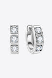 Inlaid Moissanite Huggie Earrings - Trendsi