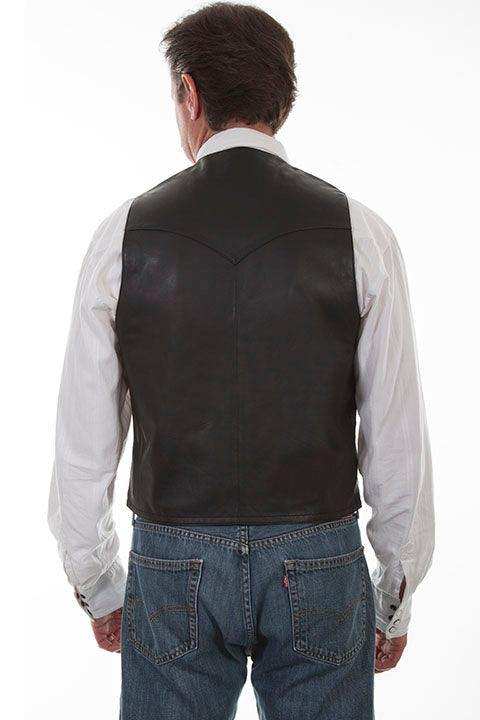 Scully BLACK LAMB WESTERN VEST/SINGLE POINT - Scully Leather - Flyclothing LLC