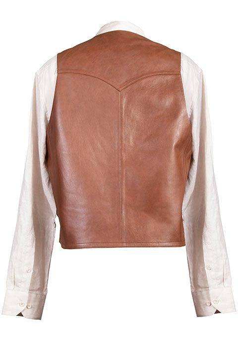 Scully ANTIQUE BROWN WESTERN VEST/SINGLE POINT - Scully Leather - Flyclothing LLC