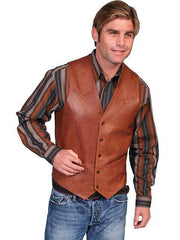 Scully ANTIQUE BROWN WESTERN VEST/SINGLE POINT - Scully Leather