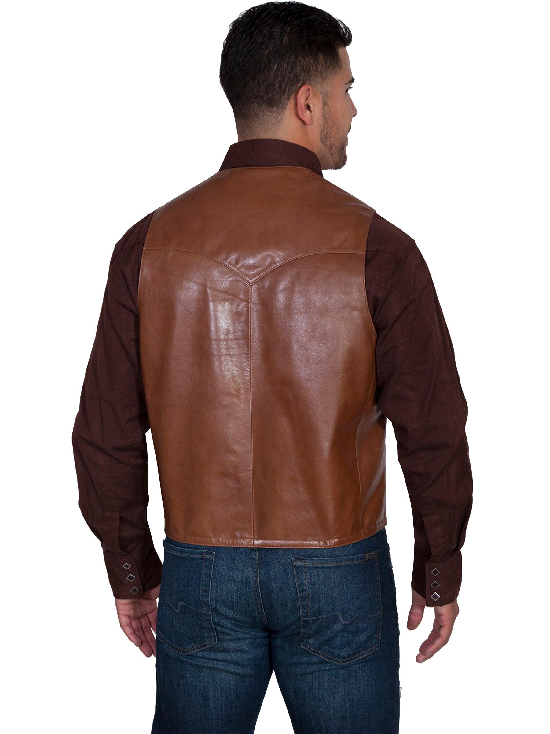 Scully CHOCOLATE WESTERN VEST/SINGLE POINT - Scully Leather - Flyclothing LLC