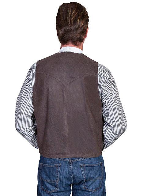 Scully Leather 100% Leather Brown Western Vest/Single Point - Scully Leather