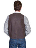 Scully Leather 100% Leather Brown Western Vest/Single Point - Scully Leather