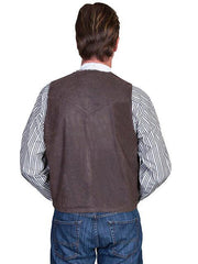 Scully Leather 100% Leather Brown Western Vest/Single Point - Scully Leather