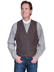 Scully Leather 100% Leather Brown Western Vest/Single Point - Scully Leather