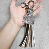 Turquoise Fringe Detail Key Chain - Trendsi - Flyclothing LLC