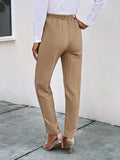 Texture Drawstring Pants with Pockets - Trendsi