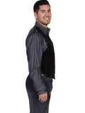 Scully BLACK BOAR SUEDE SATIN BACK VEST - Scully Leather