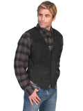 Scully BLACK BOAR SUEDE SATIN BACK VEST - Scully Leather