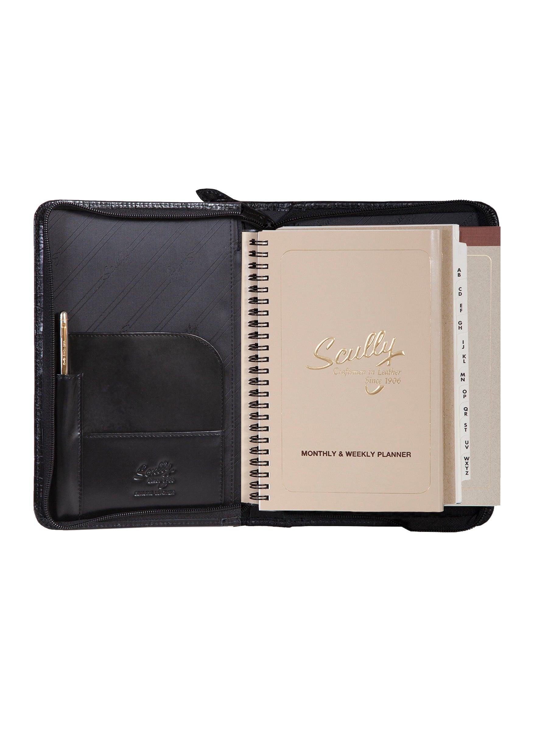 Scully BLACK JUNIOR ZIP PADFOLIO - Scully Leather