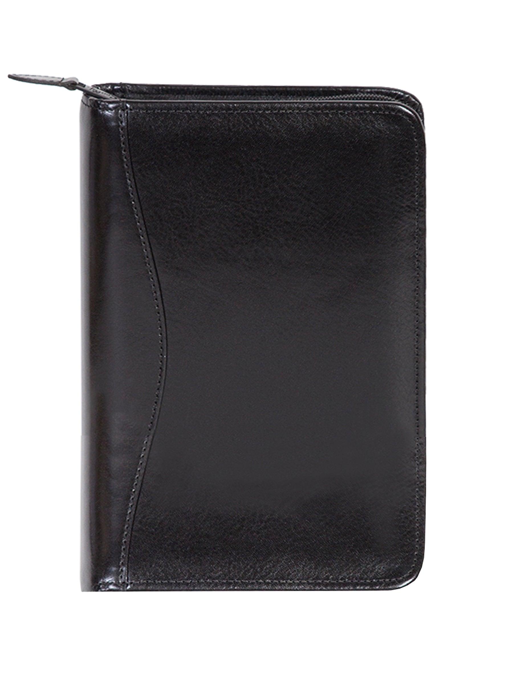 Scully Leather Black Italian Leather Junior Zip Padfolio - Flyclothing LLC