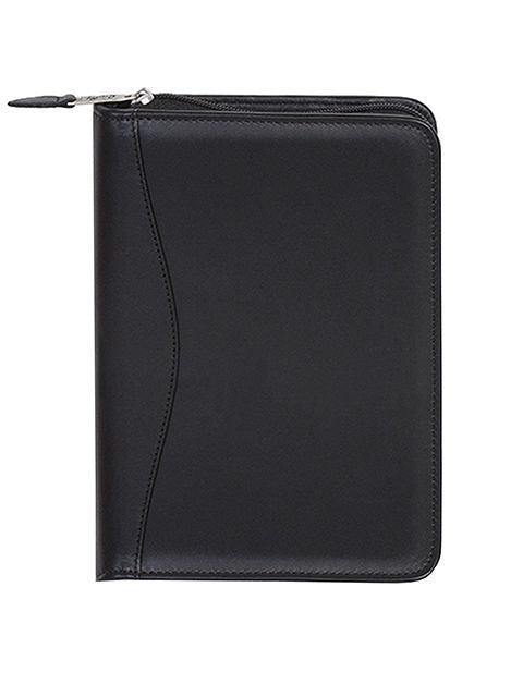 Scully Leather Black Soft Plonge Leather Junior Zip Padfolio - Scully Leather