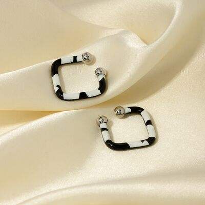 Stainless Steel Oil Drip Cuff Earrings - Trendsi - Flyclothing LLC