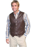 Scully BROWN SOFT TOUCH LAMB SNAP FRONT VEST - Scully Leather