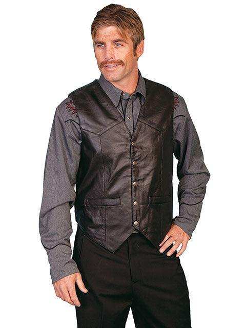 Scully Black Soft Touch Lamb Button Vest - Scully Leather - Flyclothing LLC