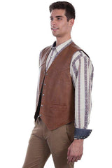 Scully SADDLE TAN SNAP FRONT VEST - Flyclothing LLC